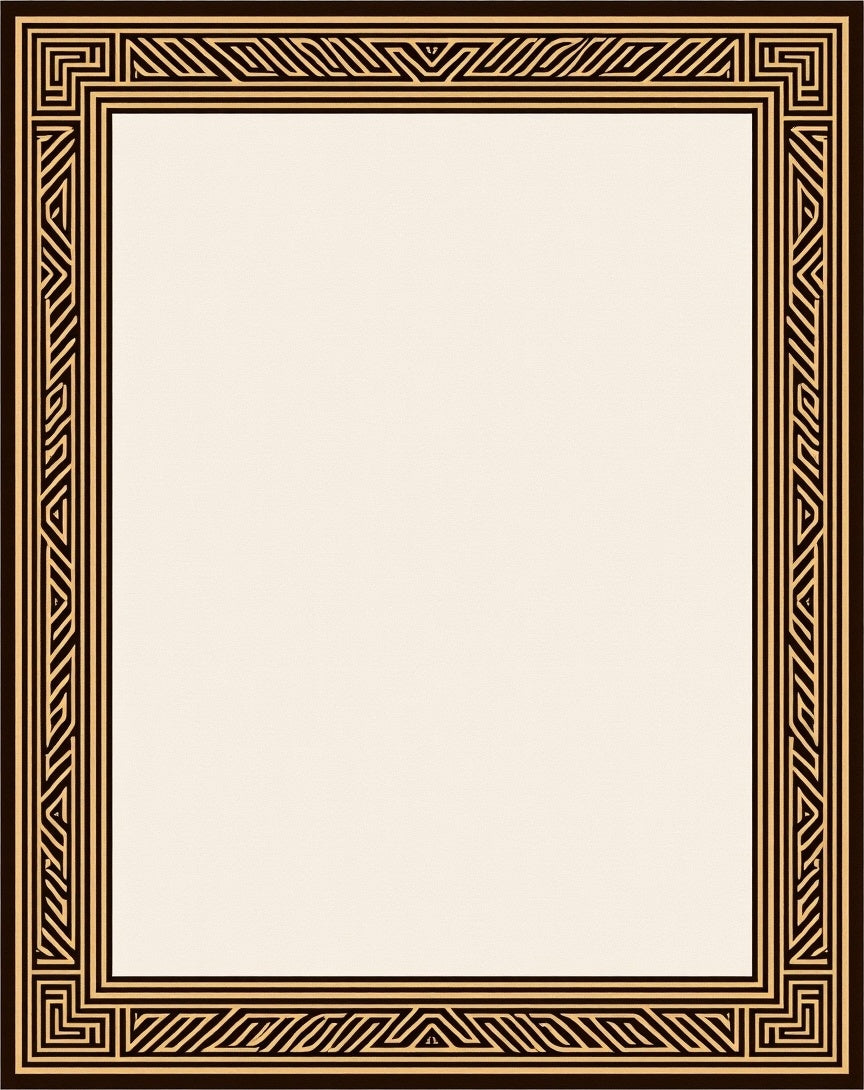 Geometric Maze Line Art Rug