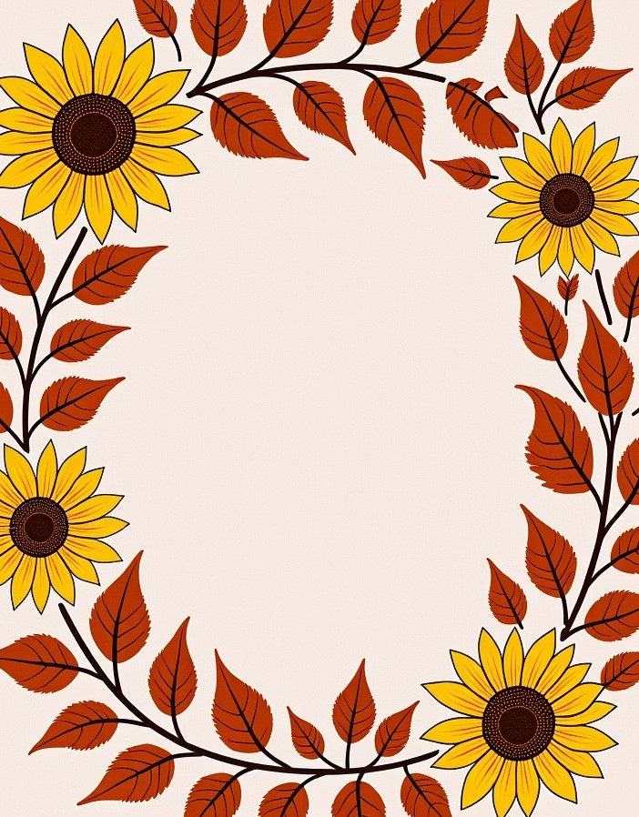 Autumn Sunflower Vine Pattern Rug