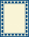 Geometric Star Border Blue Ivory Rug