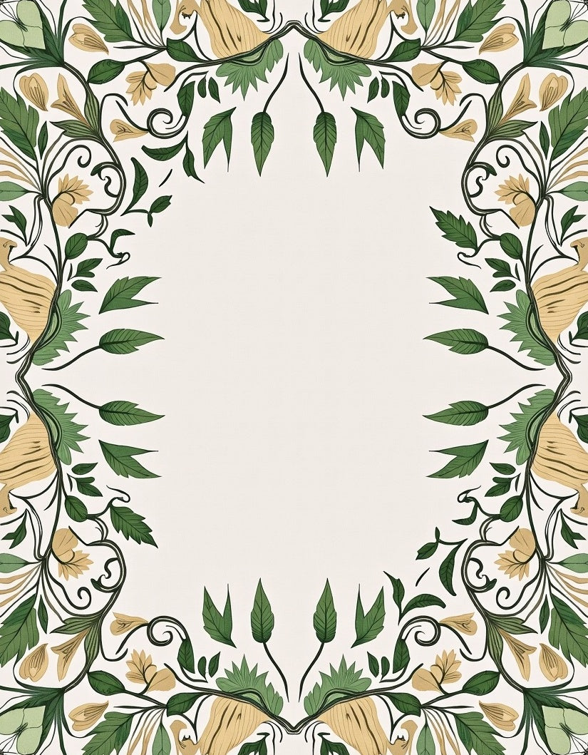 Vine Patterned Floral Botanical Rug