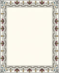 Ornate Floral Border Pattern Design Rug