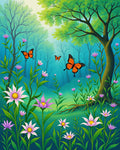 Enchanted Forest Butterfly Meadow Rug
