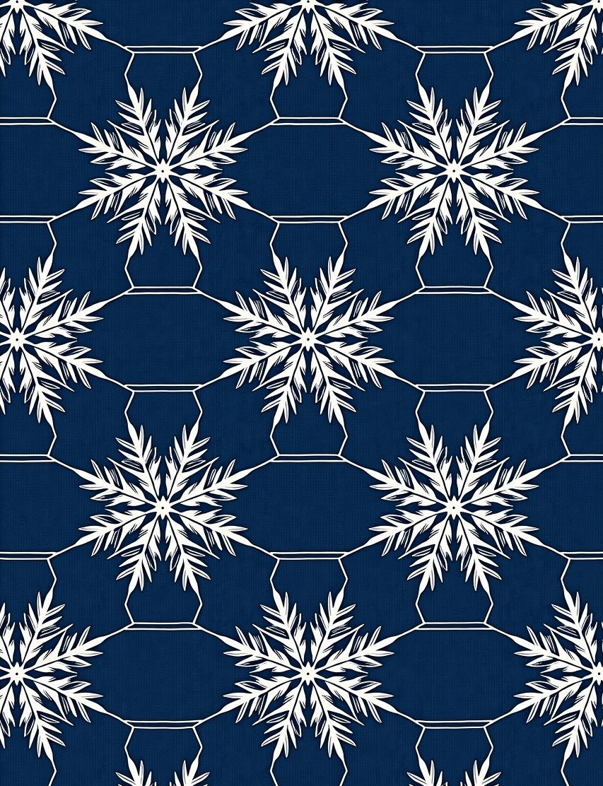 Winter Snowflake Geometric Pattern Rug