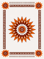 Geometric Sunburst Tile Frame Rug