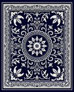 Intricate Floral Medallion Pattern Rug