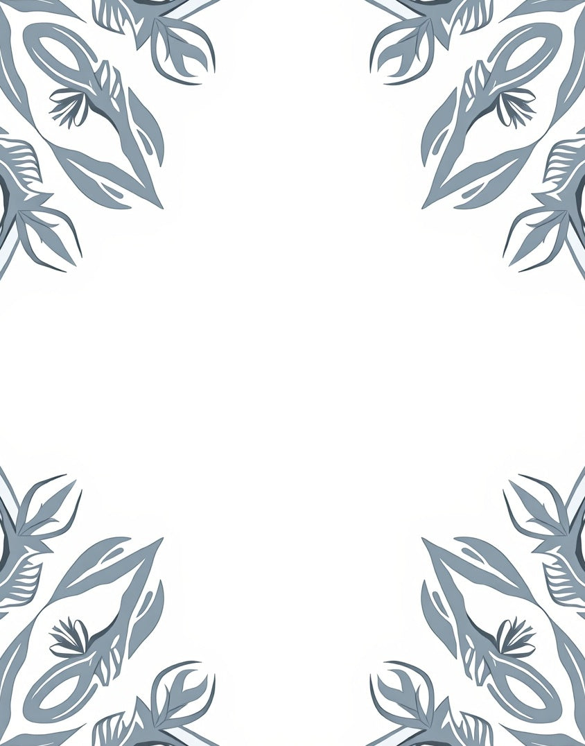 Gray Floral Corner Motif Rug