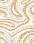 Retro Swirl Cream and Gold Rug