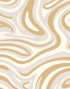Retro Swirl Cream and Gold Rug