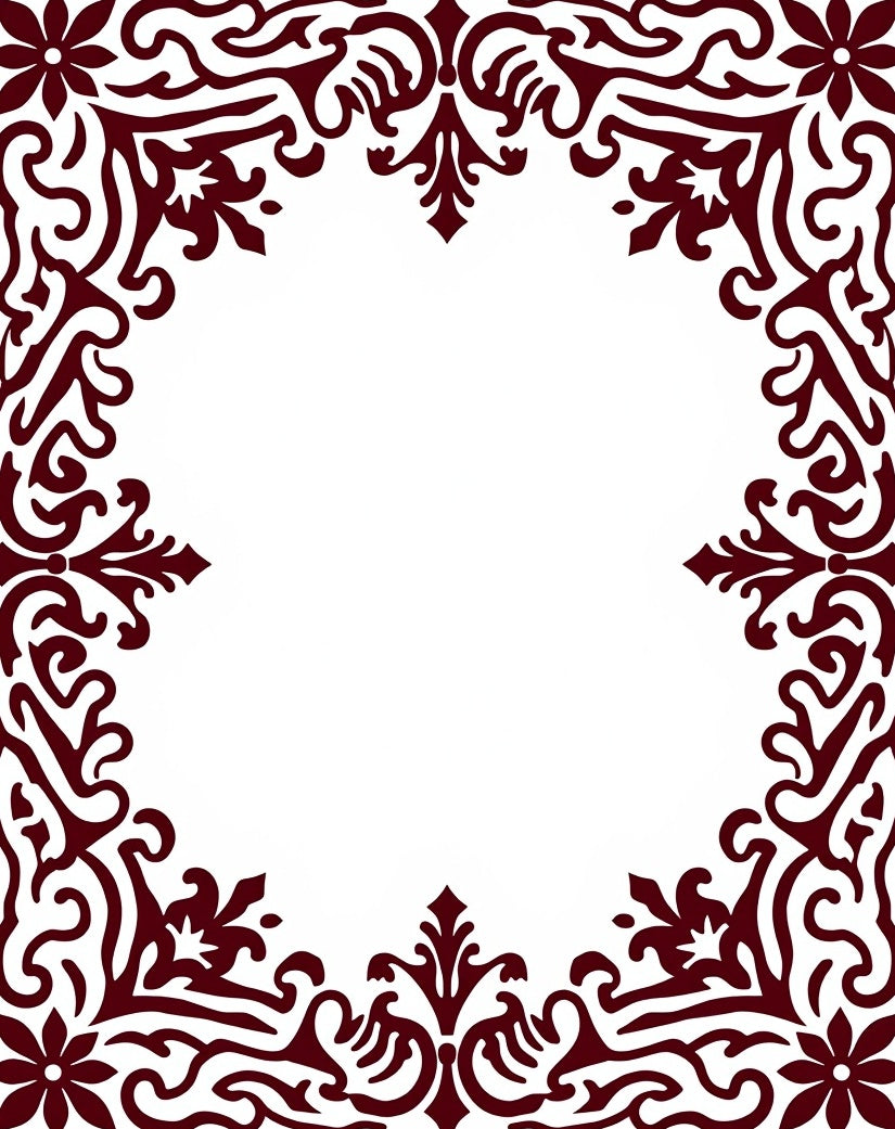 Ornate Floral Scrollwork Design Rug