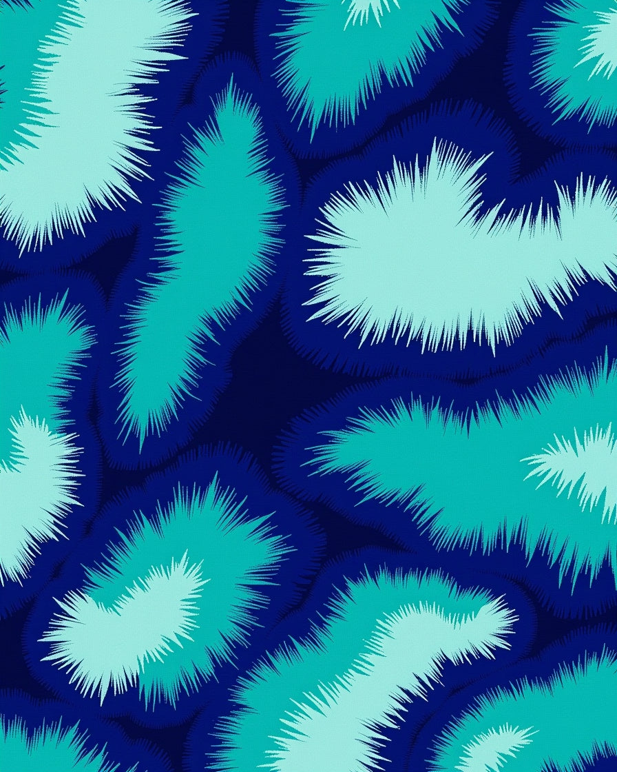 Abstract Teal Aquamarine Shaggy Rug