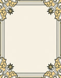 Art Nouveau Golden Flourish Star Border Rug