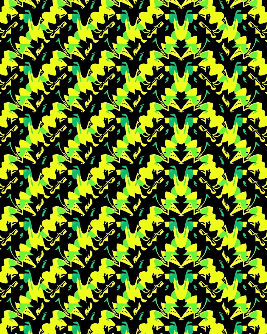 Abstract Yellow Green Dynamic Pattern Rug