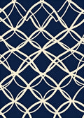 Interlocking Circles Navy Pattern Rug