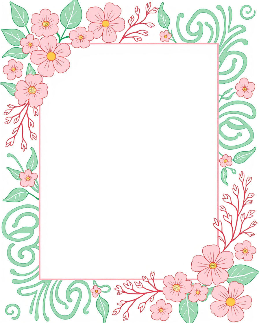Pastel Floral Swirls Design Rug