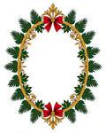Ornate Green Foliage Red Bow Design Rug