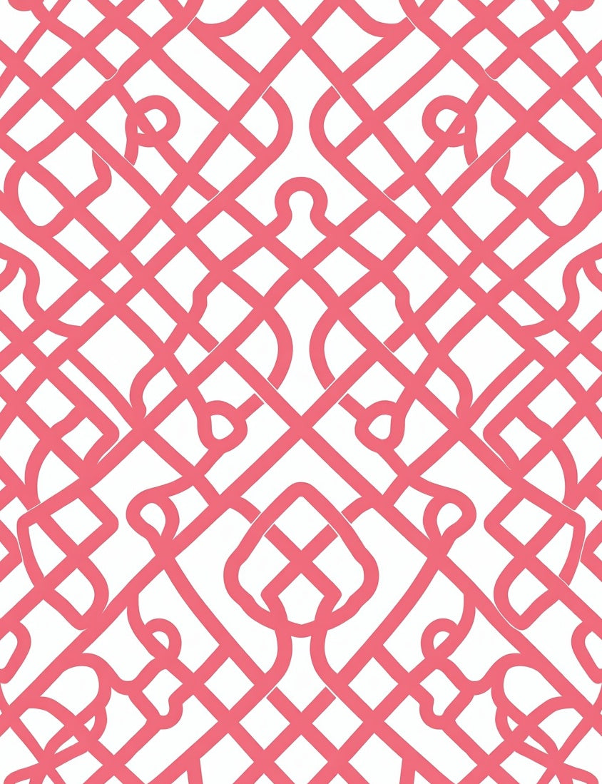 Coral Trellis Pattern Rug
