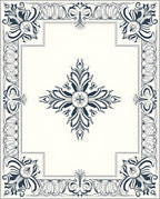 Dark Floral Art Nouveau Patterned Design Rug