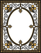 Ornate Black Gold Floral Border Rug
