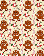 Whimsical Gingerbread Man Holiday Pattern Rug