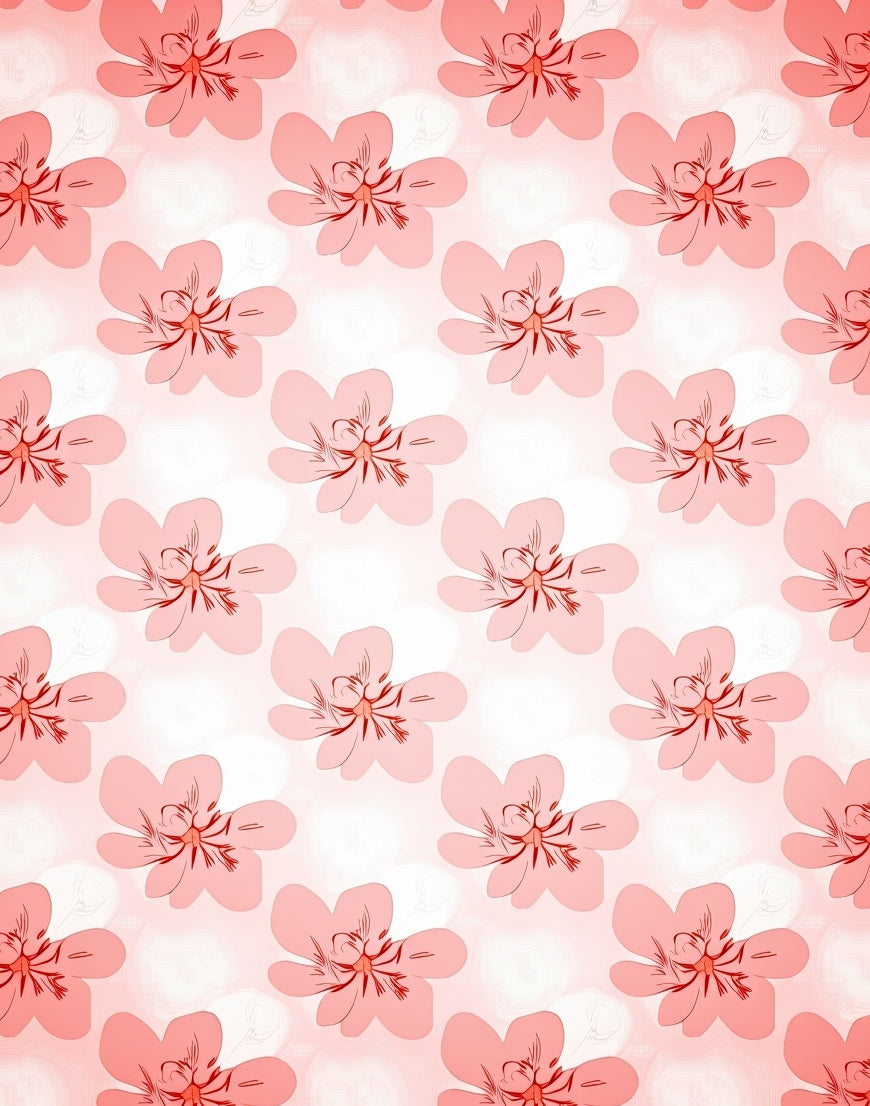Soft Pink Floral Pattern Rug