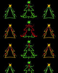 Whimsical Holiday Tree Line Art Rug