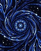 Cosmic Swirl Dynamic Blue Patterns Rug