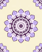 Purple Mandala Floral Pattern Rug