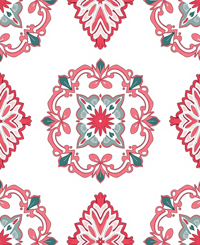 Ornate Medallion Floral Pattern Rug