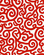 Classic Red Swirl Pattern Rug