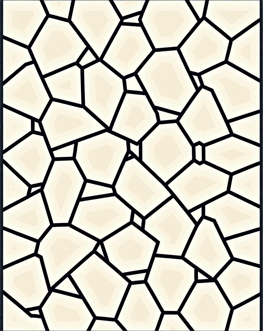Abstract Stone Mosaic Geometric Design Rug