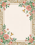 Floral Birds Border Design Rug