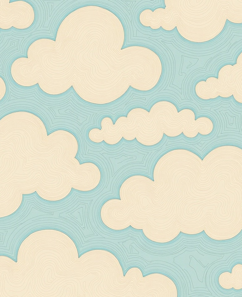 Whimsical Cloud Swirl Pattern Rug