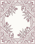 Art Nouveau Crimson Botanical Corner Rug