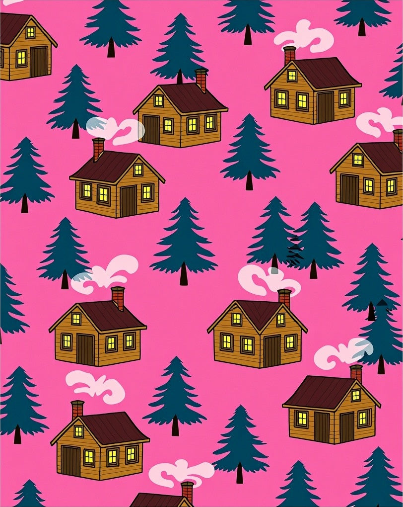 Cozy Woodland Cabin Pattern Rug