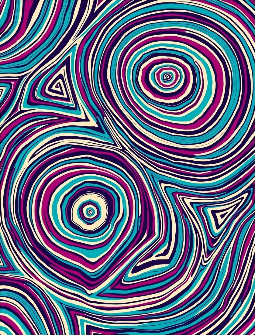 Trippy Swirls Pattern Rug