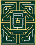 Geometric Maze And Lines Pattern Rug
