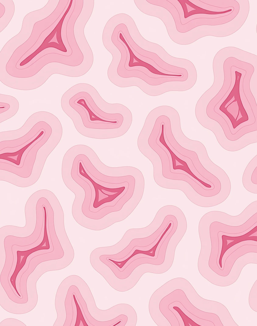 Pink Concentric Layered Abstract Pattern Rug