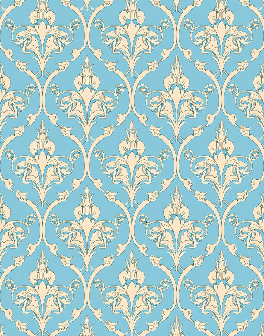 Ornate Vintage Scrollwork Pattern Rug