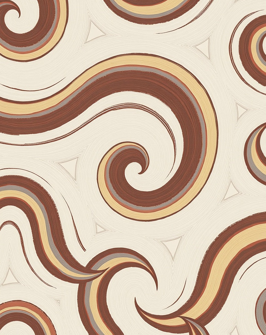 Swirling Abstract Earth Tones Pattern Rug