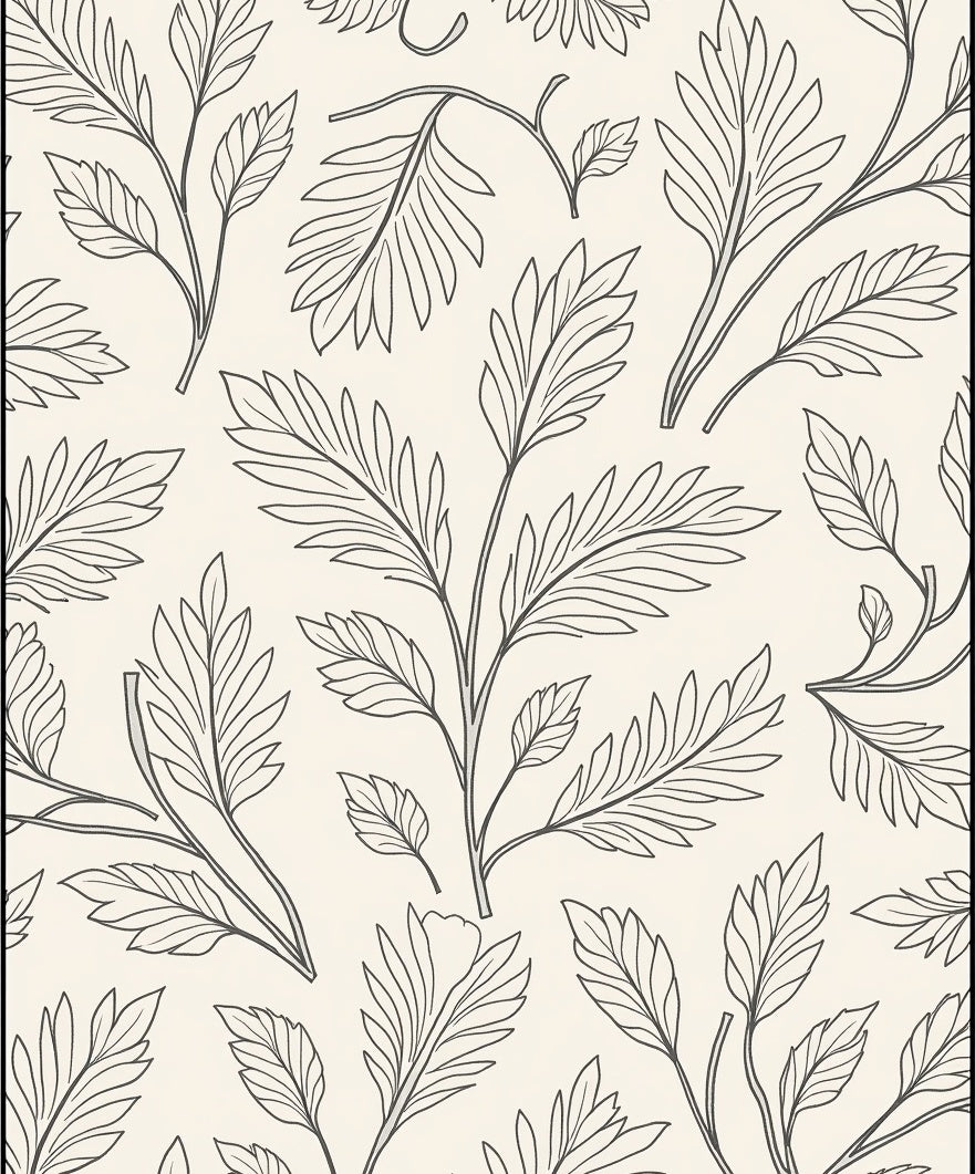 Leafy Branch Outline Design Rug