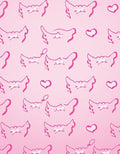 Sweet Pink Heart Cat Outline Rug