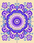 Purple Floral Mandala Pattern Rug