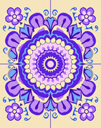 Purple Floral Mandala Pattern Rug