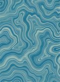 Blue Wavy Veined Abstract Pattern Rug