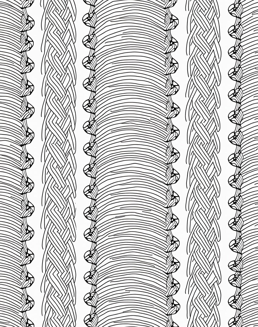Intertwined Braided Striped Artwork Rug