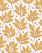 Golden Leaf Star Pattern Design Rug