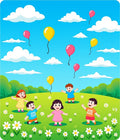 Joyful Kids Balloon Field Pattern Rug
