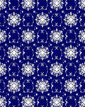 Deep Blue White Snowflake Medallion Harmony Rug