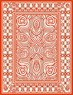 Red Ivory Intricate Border Design Rug