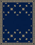 Golden Floral Geometric Medallion Rug